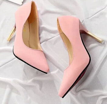Online discount shop Australia - Elegant shoes shallow mouth pointed toe high-heeled shoes thin heels sexy pink women's high-heeled shoes