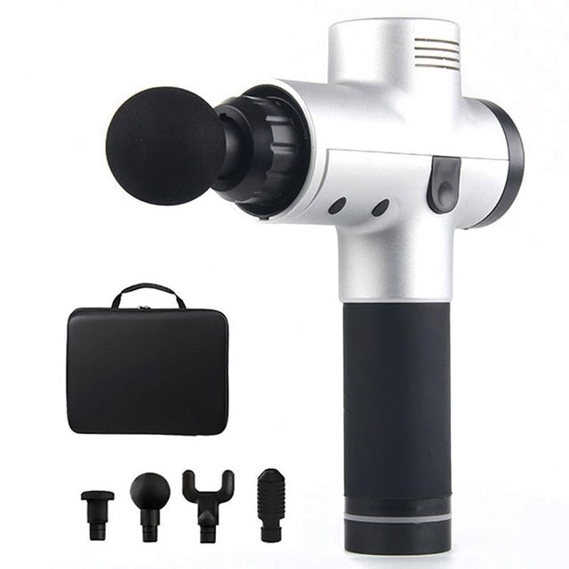 Muscle Massage Gun Sport Therapy Massager Body Relaxation Pain Relief Slimming Shaping Massager 4 Heads With Bag-Dollar Bargains Online Shopping Australia