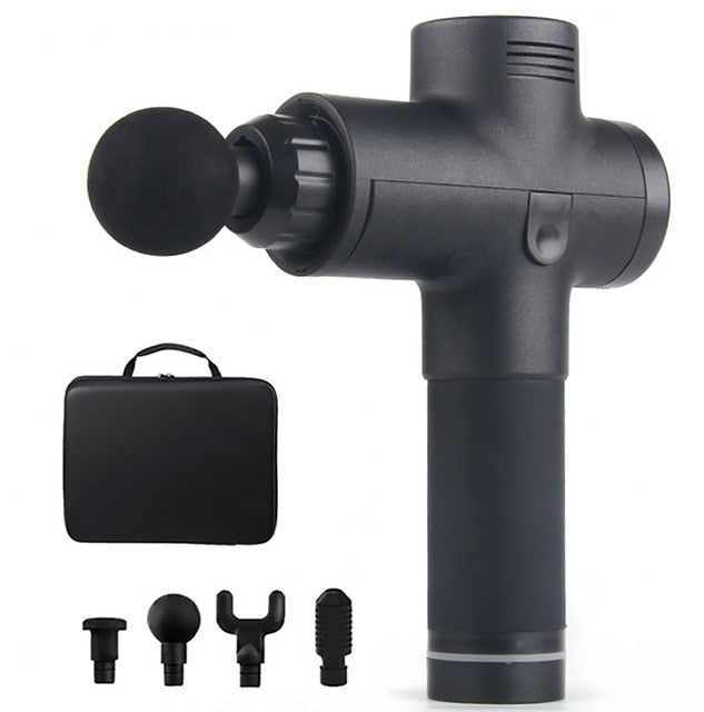 Muscle Massage Gun Sport Therapy Massager Body Relaxation Pain Relief Slimming Shaping Massager 4 Heads With Bag-Dollar Bargains Online Shopping Australia