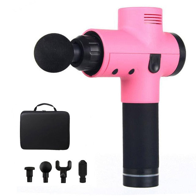 Muscle Massage Gun Sport Therapy Massager Body Relaxation Pain Relief Slimming Shaping Massager 4 Heads With Bag-Dollar Bargains Online Shopping Australia