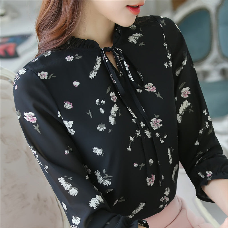 Slim Formal Commuter Solid Color Long-sleeved Shirt blouses Career Women Strand Collar Tops 288J
