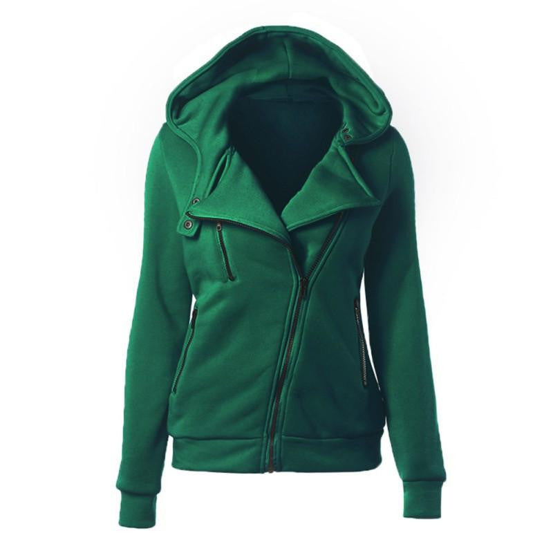 Women Hooded Sweatshirt Outwear Ladies Zipper Tops Hoodie Casual Slim Hoodie S-XXL