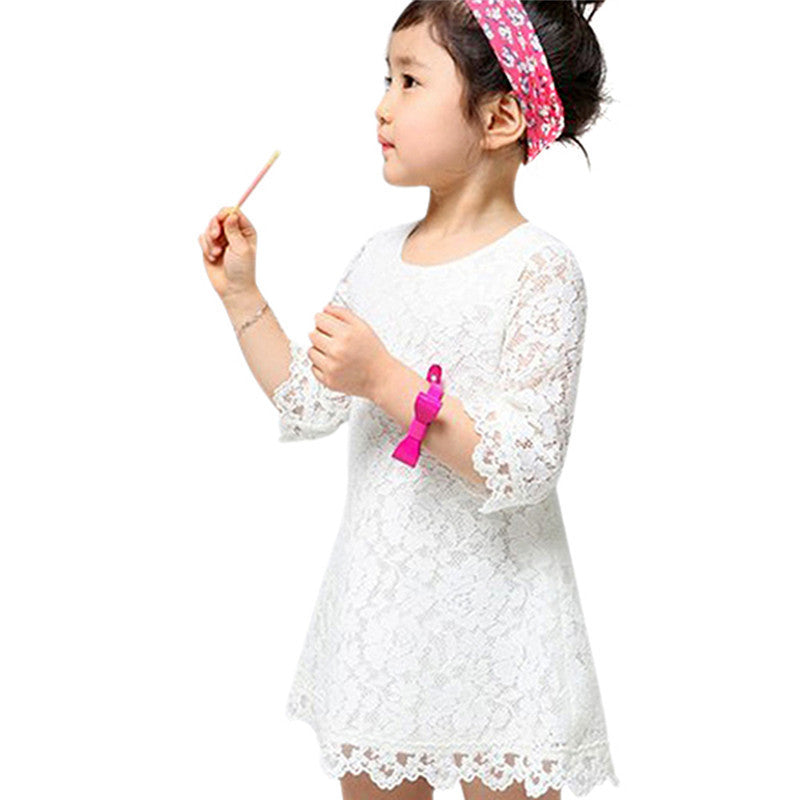 Online discount shop Australia - Baby Girls Lovely Lace A-line Dresses Girls Kids Dress
