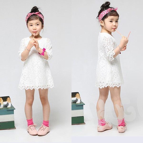 Online discount shop Australia - Baby Girls Lovely Lace A-line Dresses Girls Kids Dress