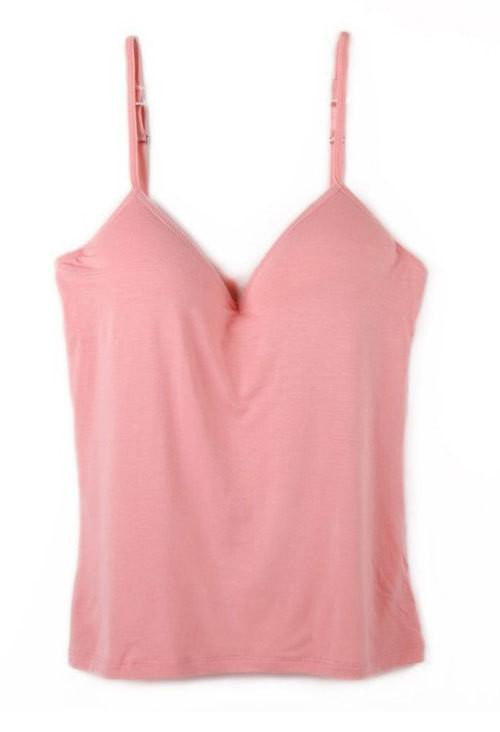 Online discount shop Australia - Hot Women Built In Bra Tank Tops Sexy Bra Cozy Healthy Modal Solid Camisole 6 Color s WI185