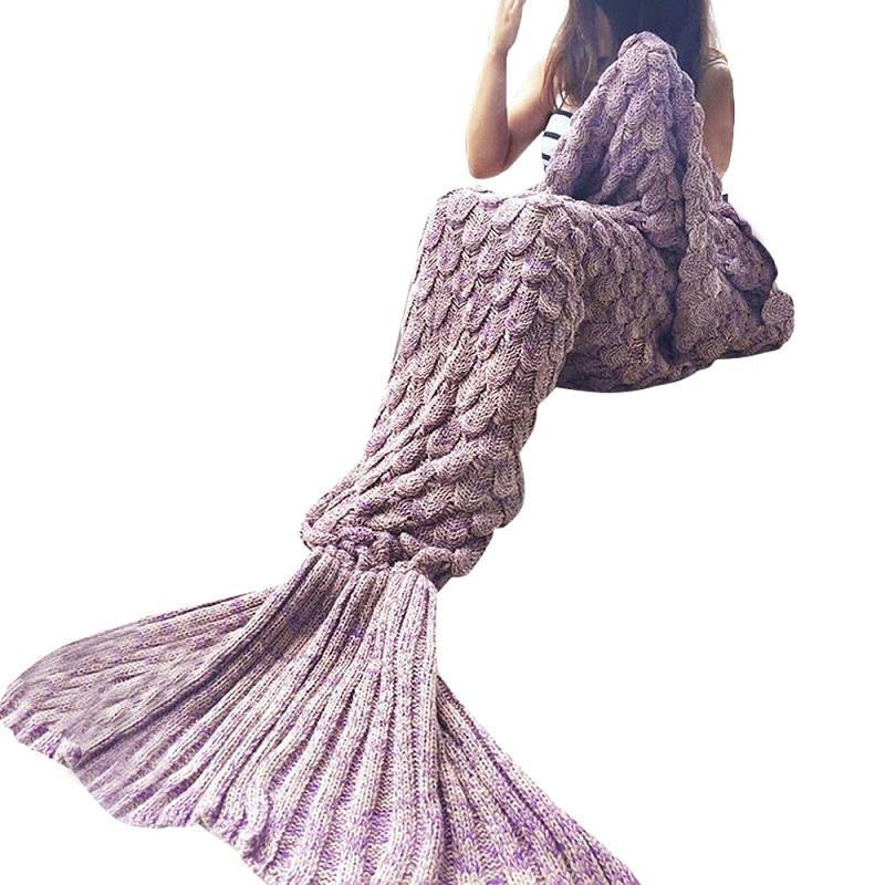 Online discount shop Australia - Crochet scales mermaid tail blanket Warm christmas knitted cute bed wrap Kids adult handmake sofa TV sleeping bag