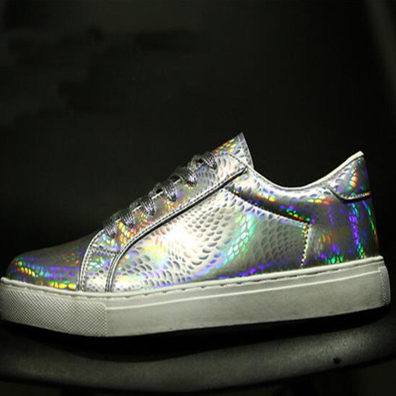 Women And Men's Shoes Brand Classic Shell Round Toe Colorful Chameleon Flat Shoes Discoloration Lovers Shoes