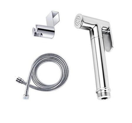 Toilet hand held bidet sprayer kit brass chrome plated bathroom bidet faucet spray shower head with hose & T-adapter & holder