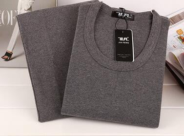 Online discount shop Australia - Best quality brand Gray men Thermal underwear cashmere o-neck long johns pantalon termico 23hfx