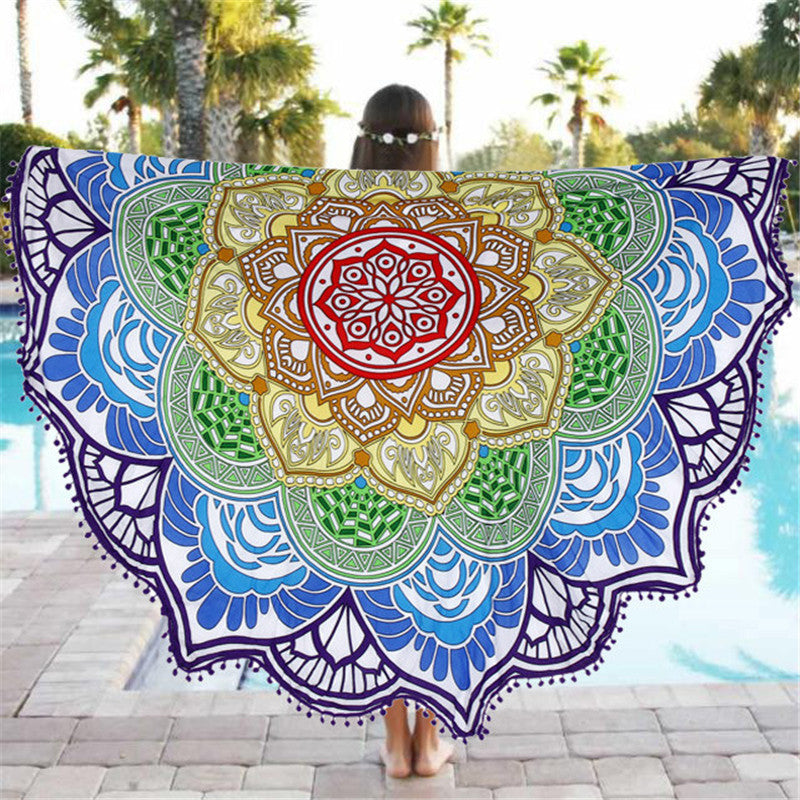 Round beach towel Table cloth 135cm Chiffon beach towel adults Bath Towel tablecloth