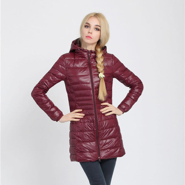 Women Coat Jacket Women 90% Duck Down Outwear Lady Parka Ultra-light Long Elegant Outwear Fashion Down Parka