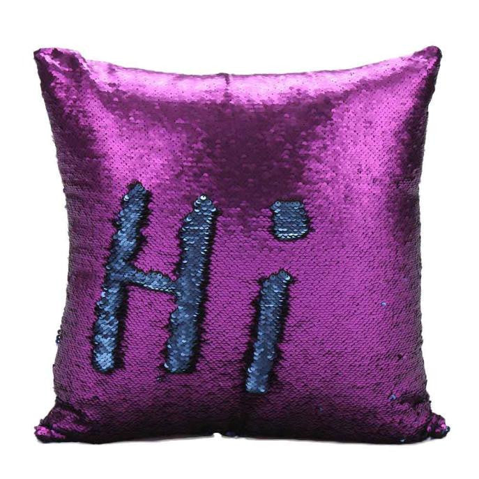 Online discount shop Australia - Household DIY Two Tone Glitter Sequins Throw Pillows Decorative Pillow Covers Sofa Bed