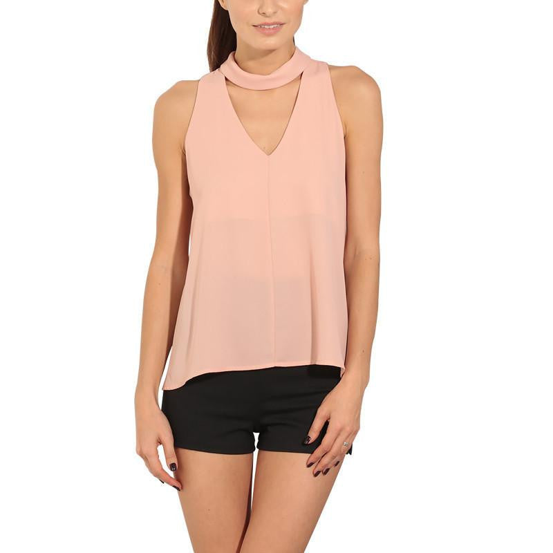 Women Blouse plus size female clothing women tops chic elegant sleeveless blue chiffon blouse lady tops
