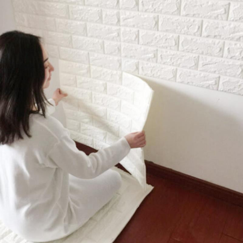 Online discount shop Australia - 3D Brick Pattern Three-dimensional Wall Stickers Family Adhesive Safety And Environmental Protection Simple Style Wall Stickers