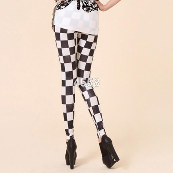 Stylish Women's Cool Vertical Striped Stretchy Skinny Leggings Pants