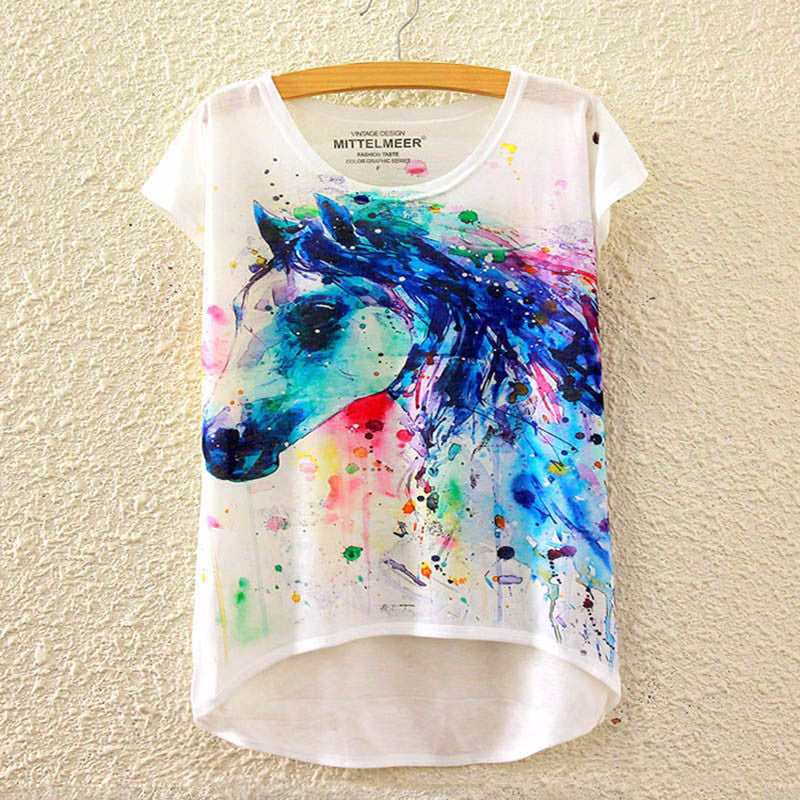 Online discount shop Australia - Cotton t Shirt Women Short Sleeve kawaii tshirt o-neck harajuku loose Magic llicorne Unicorn