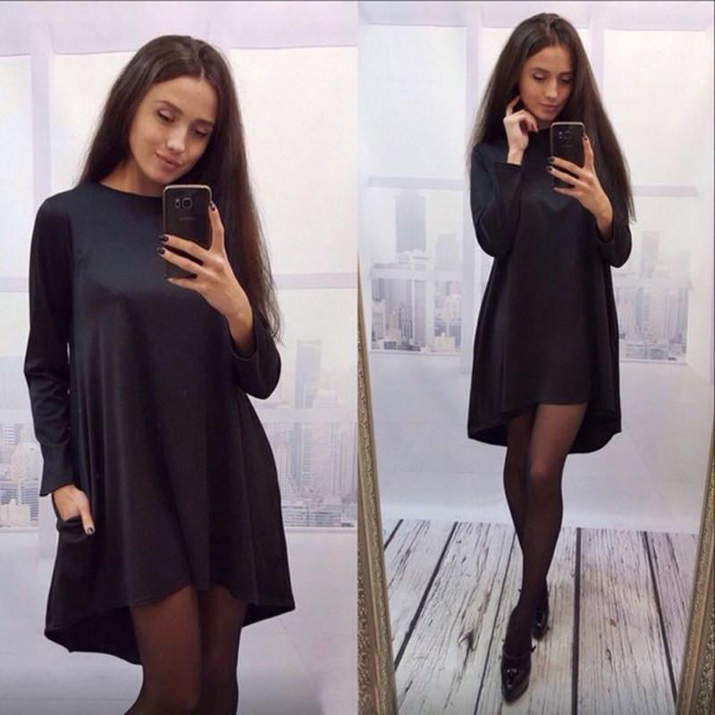 Winter Women Dress 4 Colors O-neck Collar Three Quarter Knee-length Fashion Dresses ZT1 T2