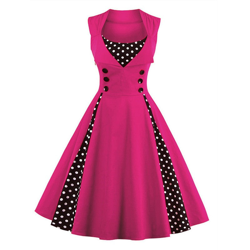 Summer Women Dress Retro 1950s 60s Dress Polka Dots Pinup Rockabilly Party Dresses Vintage Tunic Vestidos Mujer