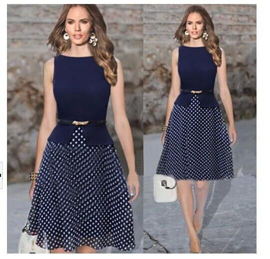 Women Summer Dress Vintage Dots Ball Gown Elegant Formal Casual Dress Plus Size S-XXL