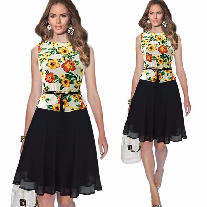 Women Summer Dress Vintage Dots Ball Gown Elegant Formal Casual Dress Plus Size S-XXL