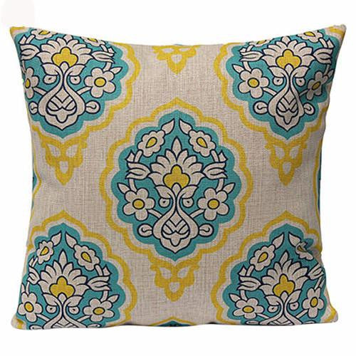 Vintage Geometric Flower Cotton Linen Throw Pillow Case Cushion Cover Home A6UL