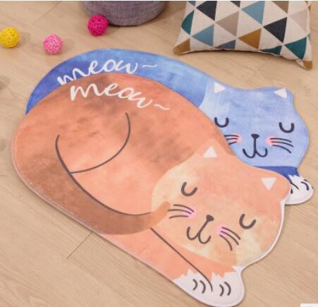 Kawaii Welcome Floor Mats Animal Cute Cat Print Bathroom Kitchen Carpets House Doormats for Living Room Anti-Slip Tapete Rug