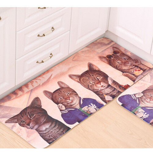 Kawaii Welcome Floor Mats Animal Cute Cat Print Bathroom Kitchen Carpets House Doormats for Living Room Anti-Slip Tapete Rug