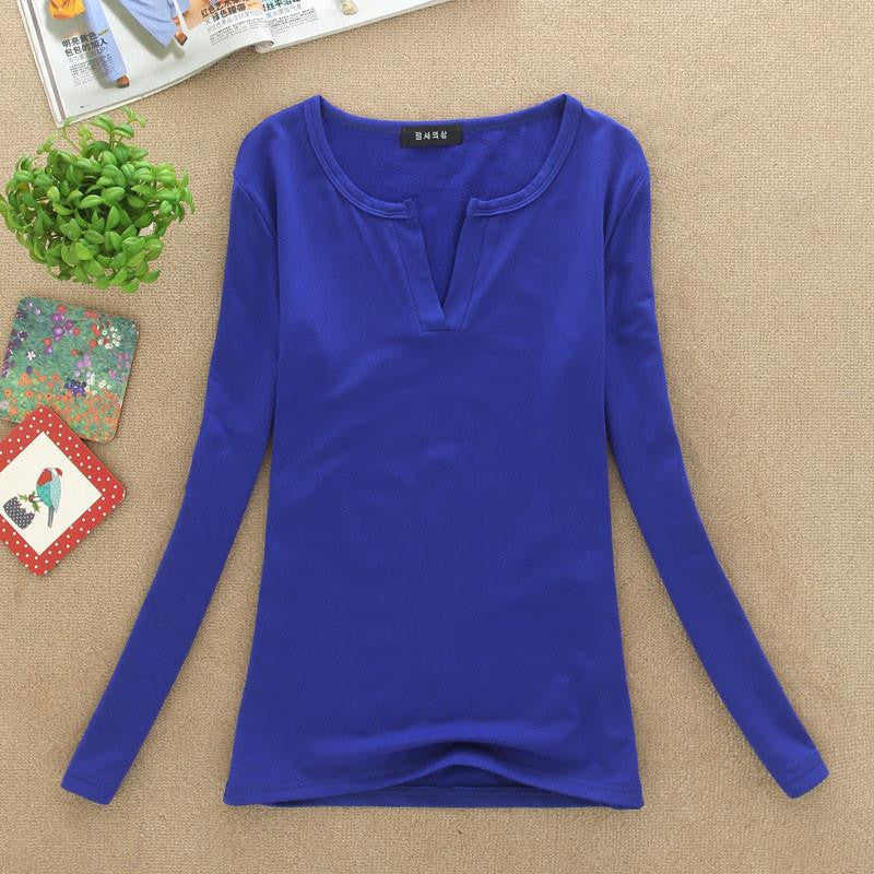 V-Neck Women Blouses slim Knitted Clothes Long Sleeve Tops for Women clothing,CT220