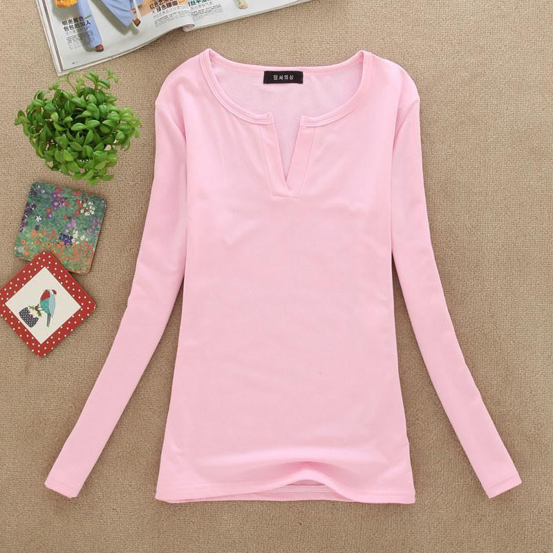V-Neck Women Blouses slim Knitted Clothes Long Sleeve Tops for Women clothing,CT220