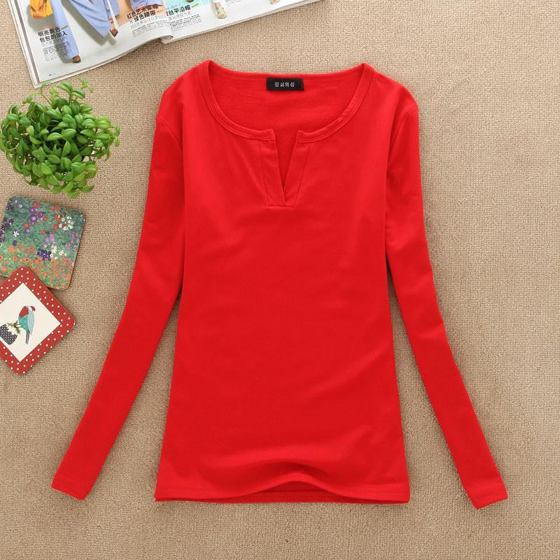 V-Neck Women Blouses slim Knitted Clothes Long Sleeve Tops for Women clothing,CT220