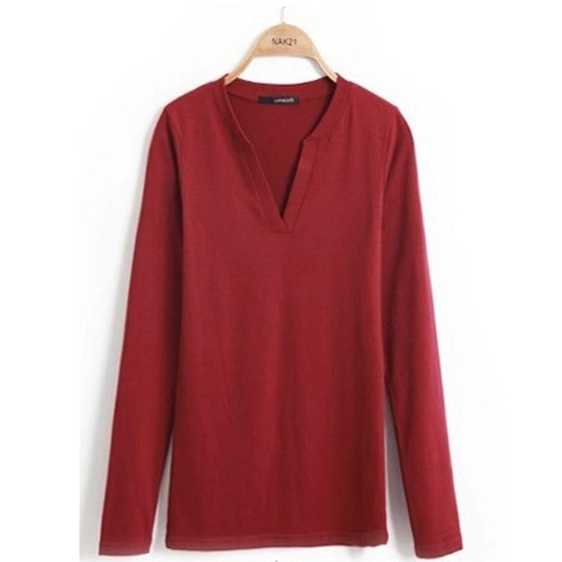 V-Neck Women Blouses slim Knitted Clothes Long Sleeve Tops for Women clothing,CT220