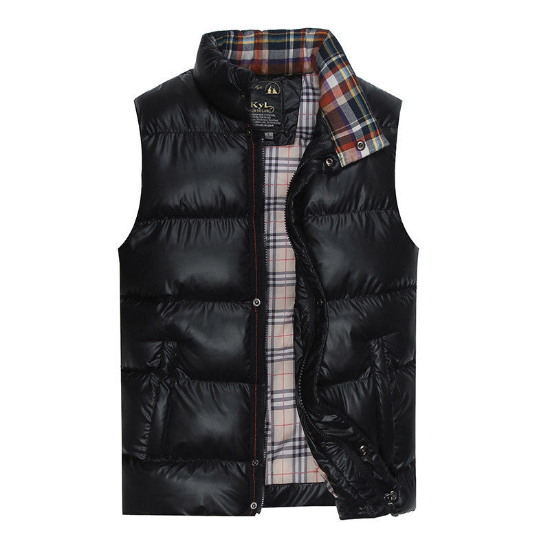 Online discount shop Australia - Hooded Vest Men Camo Waistcoat Casual Thick Warm Down Cotton Stand Collar Vest Male Large Size Jacket & Coat351