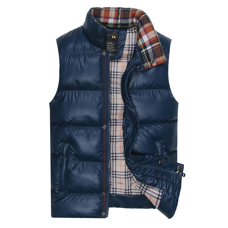 Online discount shop Australia - Hooded Vest Men Camo Waistcoat Casual Thick Warm Down Cotton Stand Collar Vest Male Large Size Jacket & Coat351