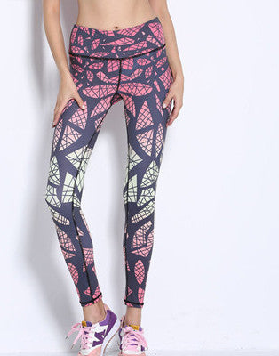 Gradient Print Quick Dry Sporting Leggings Women Fashion Casual Compression Pants Bird's Nest Printing Legging Leggins