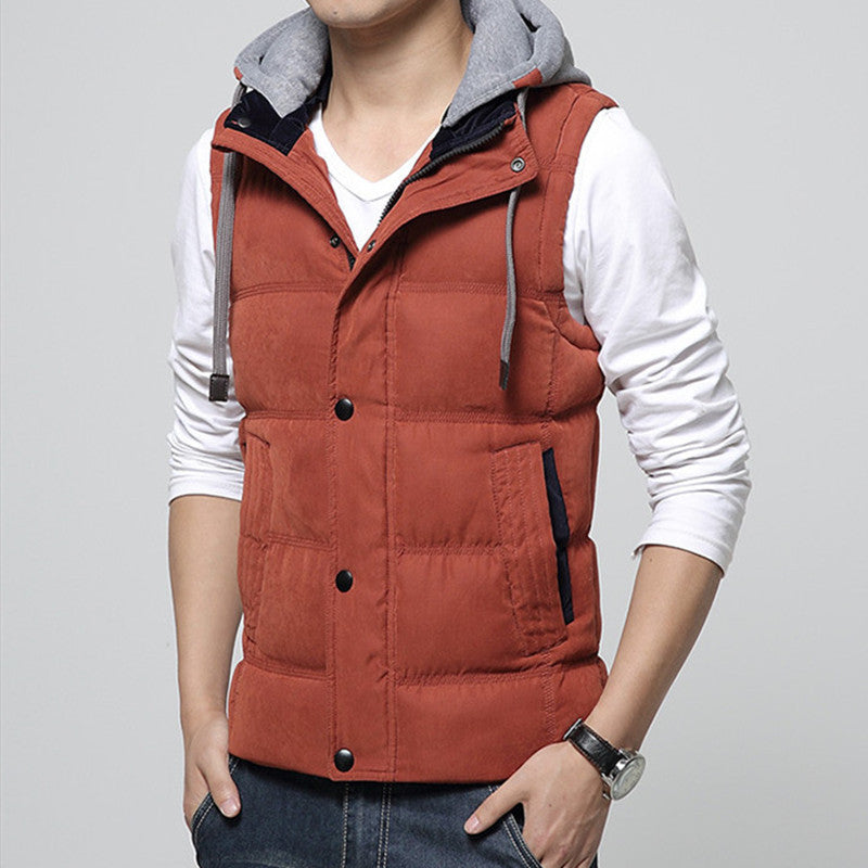 Online discount shop Australia - High Quality Men Casual Vest Coat Hat Detachable Men Waistcoat Sleeveless Jacket Solid Outwear Vest Men 4 Colors