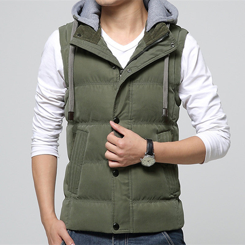 Online discount shop Australia - High Quality Men Casual Vest Coat Hat Detachable Men Waistcoat Sleeveless Jacket Solid Outwear Vest Men 4 Colors