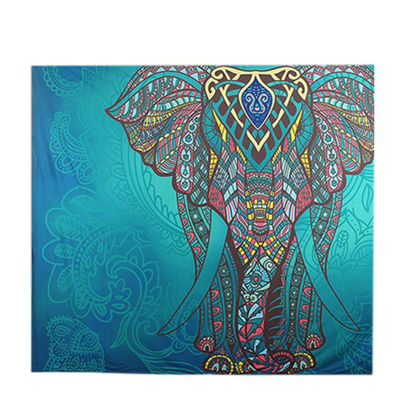 Online discount shop Australia - Elephant Tapestry Colored Printed Decorative Mandala Tapestry Indian 130cmx150cm 210x150cm Boho Wall Carpet