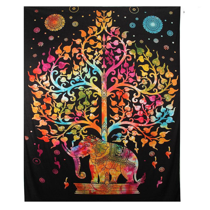 Online discount shop Australia - Elephant Tapestry Colored Printed Decorative Mandala Tapestry Indian 130cmx150cm 210x150cm Boho Wall Carpet
