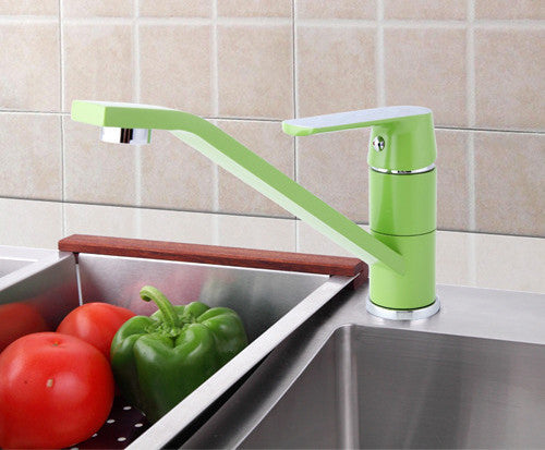 Online discount shop Australia - Fashion Style Multi-color Kitchen Faucet Cold and hot water taps White Orange Green 360 Rotation