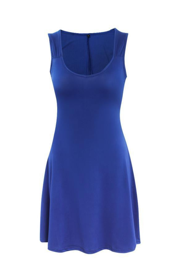 Solid Women Dress Vestidos Summer Dress Sleeveless Party Short Office Dress Robe Femme Ropa Mujer