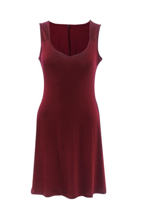 Solid Women Dress Vestidos Summer Dress Sleeveless Party Short Office Dress Robe Femme Ropa Mujer