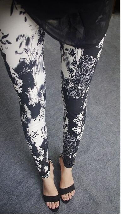 Flower Printed Legging Fashion Slim Women leggings High Elastic Cotton soft stretch pants female jeans leggins