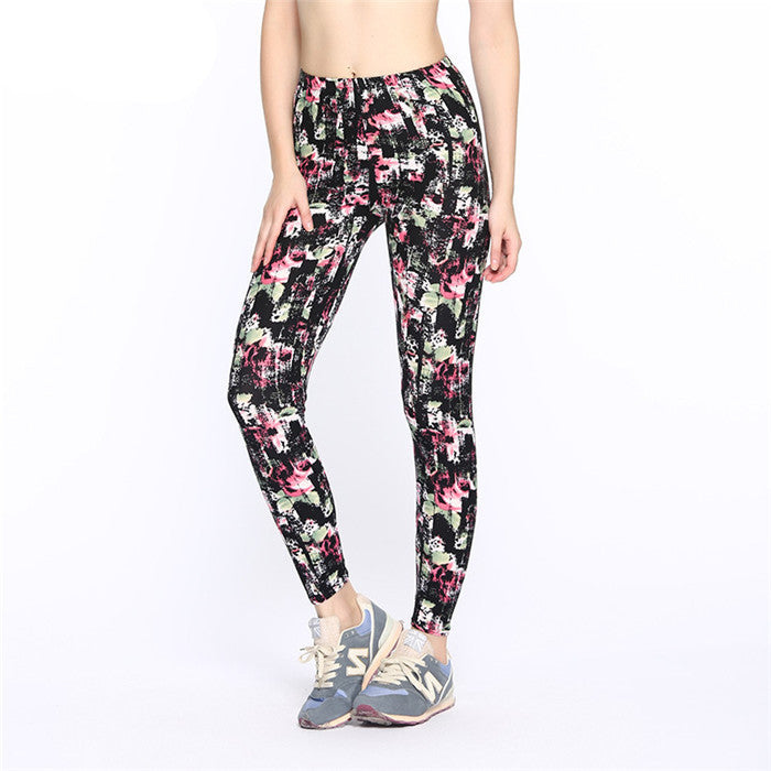 Flower Printed Legging Fashion Slim Women leggings High Elastic Cotton soft stretch pants female jeans leggins