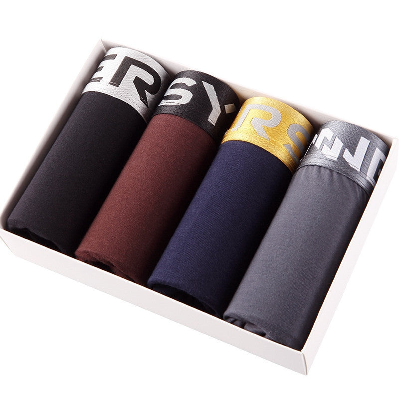 Panties Mens 4Pcs\lot Underwear Soft Boxers Modal Boxer Men Solid Boxer Shorts Plus Size Boxers Mens Underwear Lot