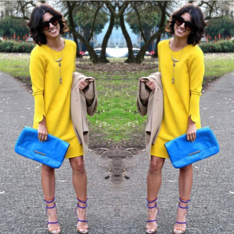 Winter Women Long Sleeve Party Dresses Evening Mini Dress Plus Size