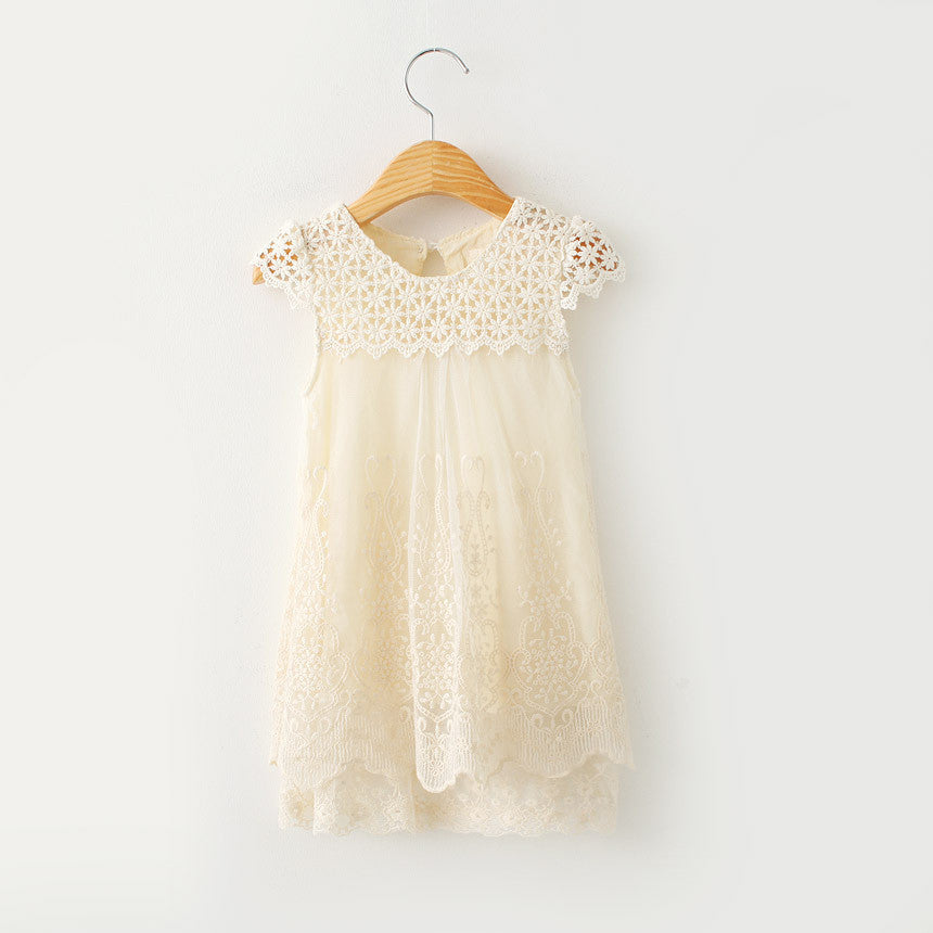 Online discount shop Australia - Girls Dress Clothing Children Fashion Lace Princess Dress Kids Party O-Neck Dresses