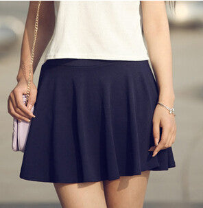 Summer Skirt Women's Solid Shorts Skirts Fashion High Waist Pleated Mini Skirt 7 Color DK6023