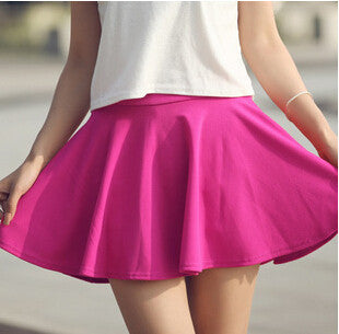 Summer Skirt Women's Solid Shorts Skirts Fashion High Waist Pleated Mini Skirt 7 Color DK6023