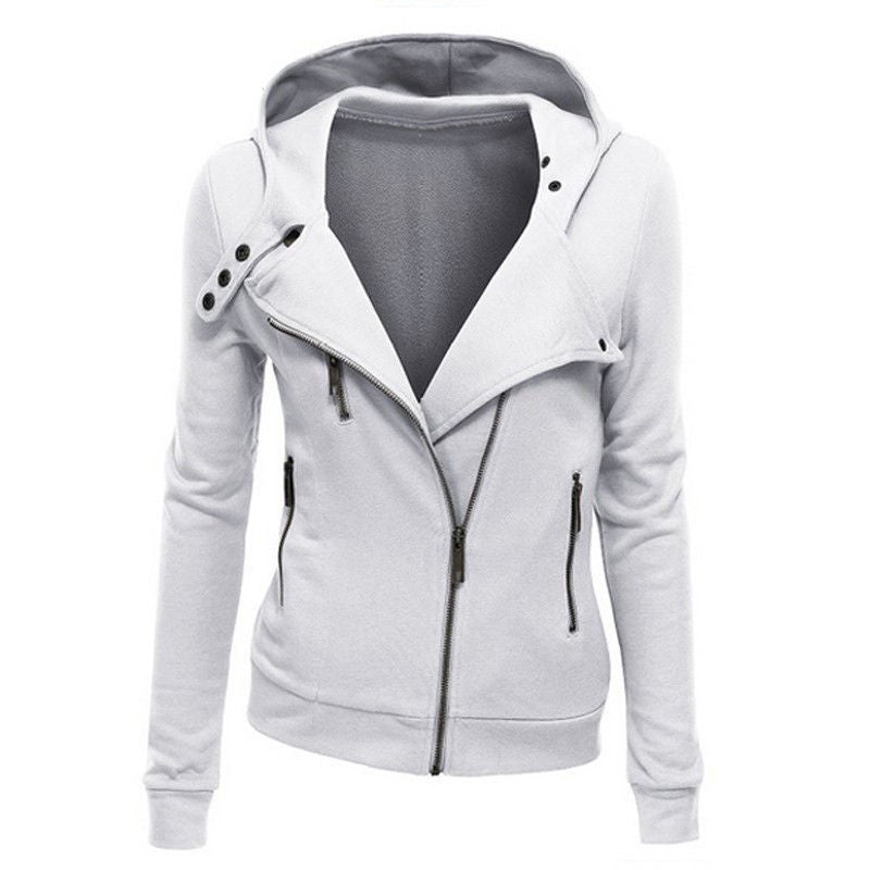 women Sweatshirts Solid Color Hooded Jacket Long Sleeve Women's Hoodie Zipper Fall women Coat
