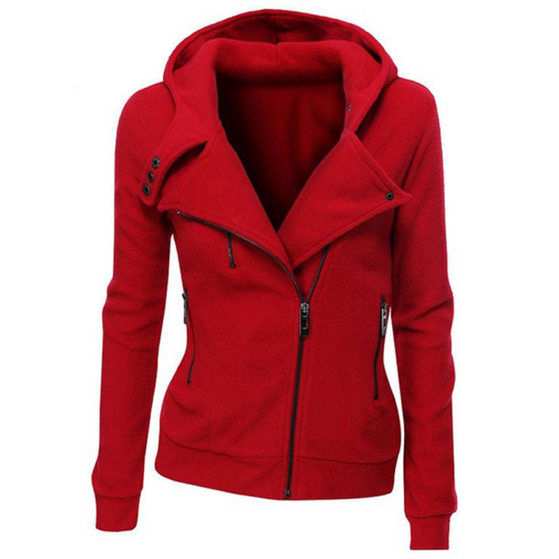 women Sweatshirts Solid Color Hooded Jacket Long Sleeve Women's Hoodie Zipper Fall women Coat